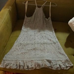 Anthropologie blue lace dress